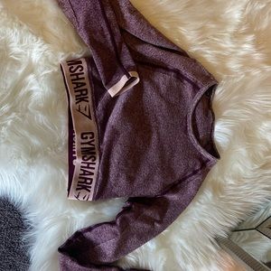 Purple Longsleeve Gymshark Crop Top